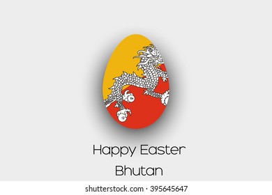 An Easter Egg  Flag Illustration of the country of Bhutan