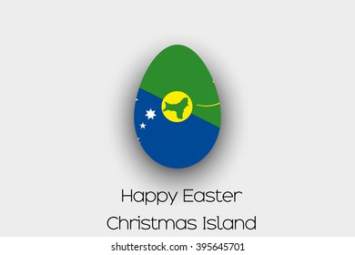 An Easter Egg  Flag Illustration of the country of Christmas Island