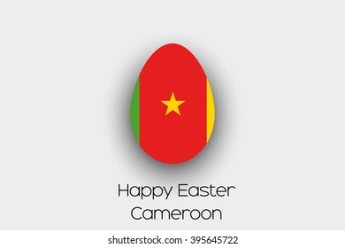 An Easter Egg  Flag Illustration of the country of Cameroon