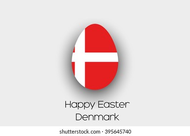 An Easter Egg  Flag Illustration of the country of Denmark