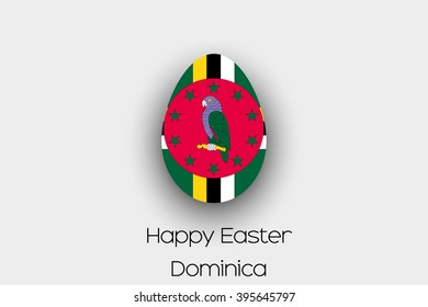 An Easter Egg  Flag Illustration of the country of Dominica