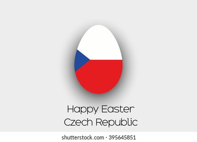 An Easter Egg  Flag Illustration of the country of Czech Republic