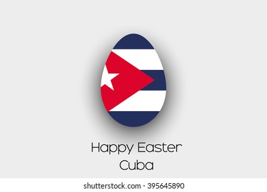 An Easter Egg  Flag Illustration of the country of Cuba