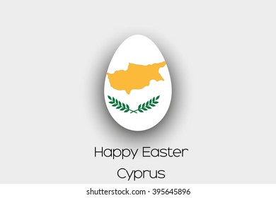 An Easter Egg  Flag Illustration of the country of Cyprus