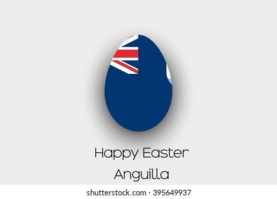 An Easter Egg  Flag Illustration of the country of Anguilla