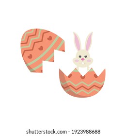 Easter Egg Flat Icon Bunny Cute