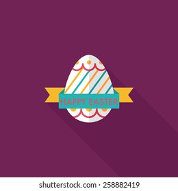 easter egg flat icon with long shadow,eps10