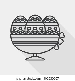easter egg flat icon with long shadow, line icon