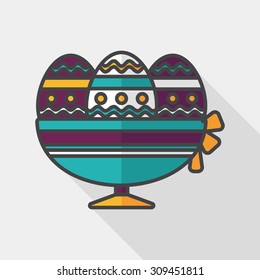 easter egg flat icon with long shadow, eps10