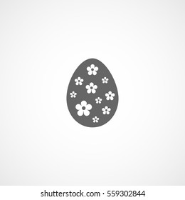 Easter Egg Flat Icon On White Background