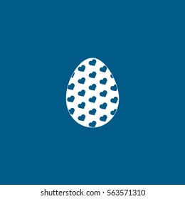 Easter Egg Flat Icon On Blue Background