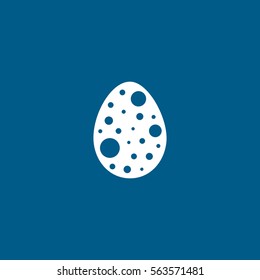 Easter Egg Flat Icon On Blue Background