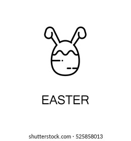 Easter Egg flat icon. Single high quality outline symbol of spring for web design or mobile app. Thin line signs of egg for design logo, visit card, etc. Outline pictogram of easter