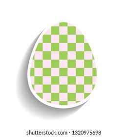 Easter egg. Flat object or icon isolated on white background. Religious holiday. Illustration