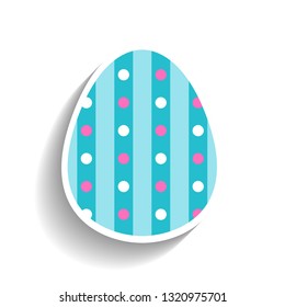 Easter egg. Flat object or icon isolated on white background. Religious holiday. Illustration