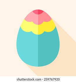 Easter egg. Flat stylized illustration with shadow