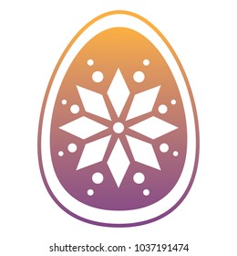 easter egg with floral design over white background, colorful design. vector illustration