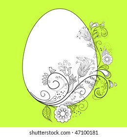 Easter egg with floral elements