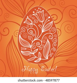easter egg with floral elements