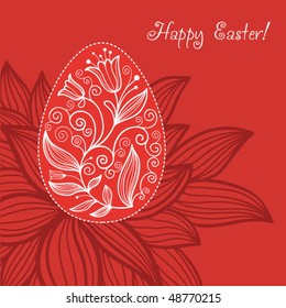 easter egg with floral elements