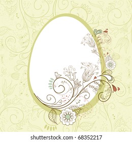 Easter egg with floral elements
