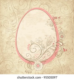 Easter egg with floral elements