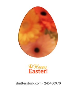 Easter Egg in Floral Minimalism Style with Place for your Text. 