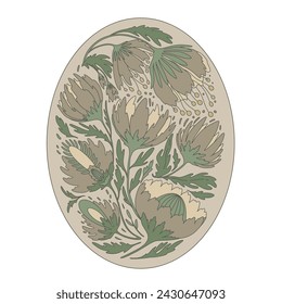 Easter egg with floral pattern. Faberge Egg. Vector illustration