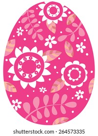 Easter egg - flower background for Easter celebration card