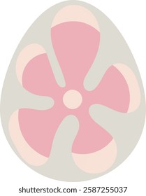 Easter Egg With Flower Handdrawn Vector Illustration