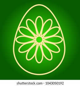 Easter egg with a flower  icon.
