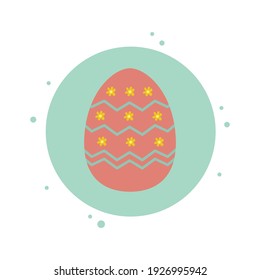 Easter Egg Flower Icon Circle Bubbles