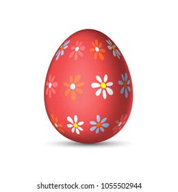 Easter egg with a flower pattern