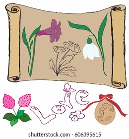 EASTER EGG AND FLOWERS