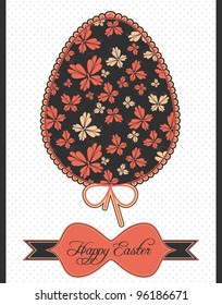 Easter egg with flowers