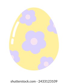 easter egg with flowers isolated