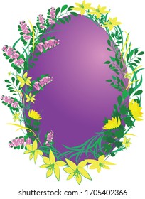 Easter egg with flowers and leaves