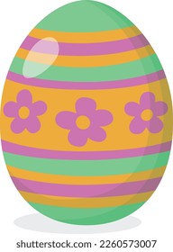 Easter egg with flowers on a white background. Vector illustration.