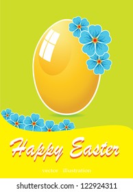 Easter egg with flowers. Vector illustration
