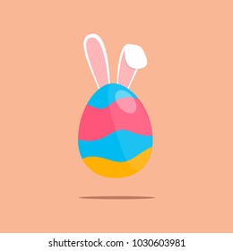 Easter egg with folding rabbit ears