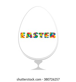 Easter egg - with four colors text decoration, vector illustration