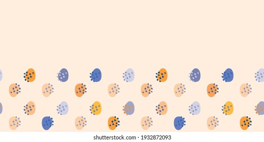 Easter Egg Frame Border Seamless Patten. Vector illustration. Great for Easter, birthday, party, gift wrapping, wallpaper, textile and scrapbook 