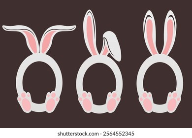 easter egg frame with bunny ears