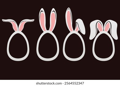 easter egg frame with bunny ears