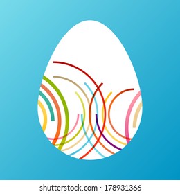 Easter egg fresh spring color line abstract background illustration vector