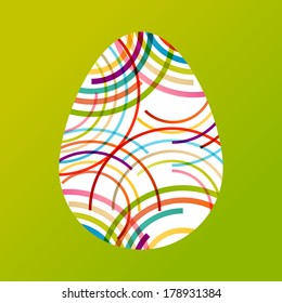 Easter egg fresh spring color line abstract background illustration vector