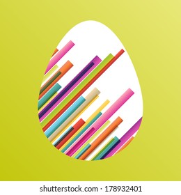 Easter egg fresh spring color line abstract background illustration vector
