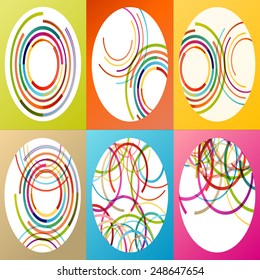 Easter egg fresh spring color line abstract background set illustration vector