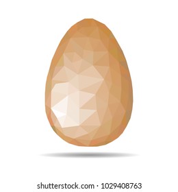 Easter egg of geometric design. Polygonal illustration made of triangles. Vector for easter card with low poly egg. Easter symbol.