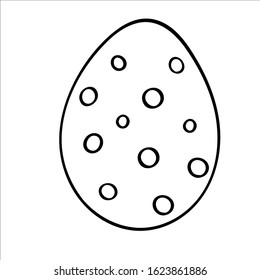 Easter egg with geometric ornament. Vector illustration in Doodle style. Isolated object on a white background. Design element for children's books-paints, textiles, posters, school project